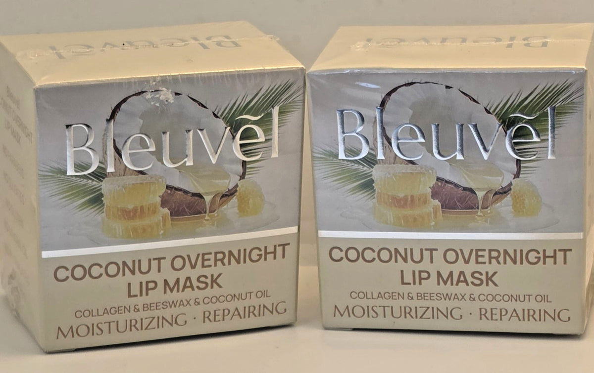 Overnight Lip Mask with Coconut Oil Collagen Beeswax 2-Pack