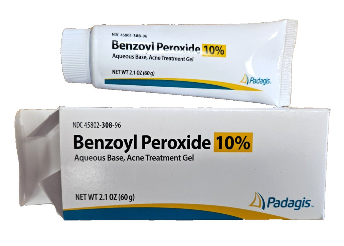Pharmaceutical Grade Benzoyl Peroxide 10% Acne Gel 2.1oz - Clear Skin Treatment