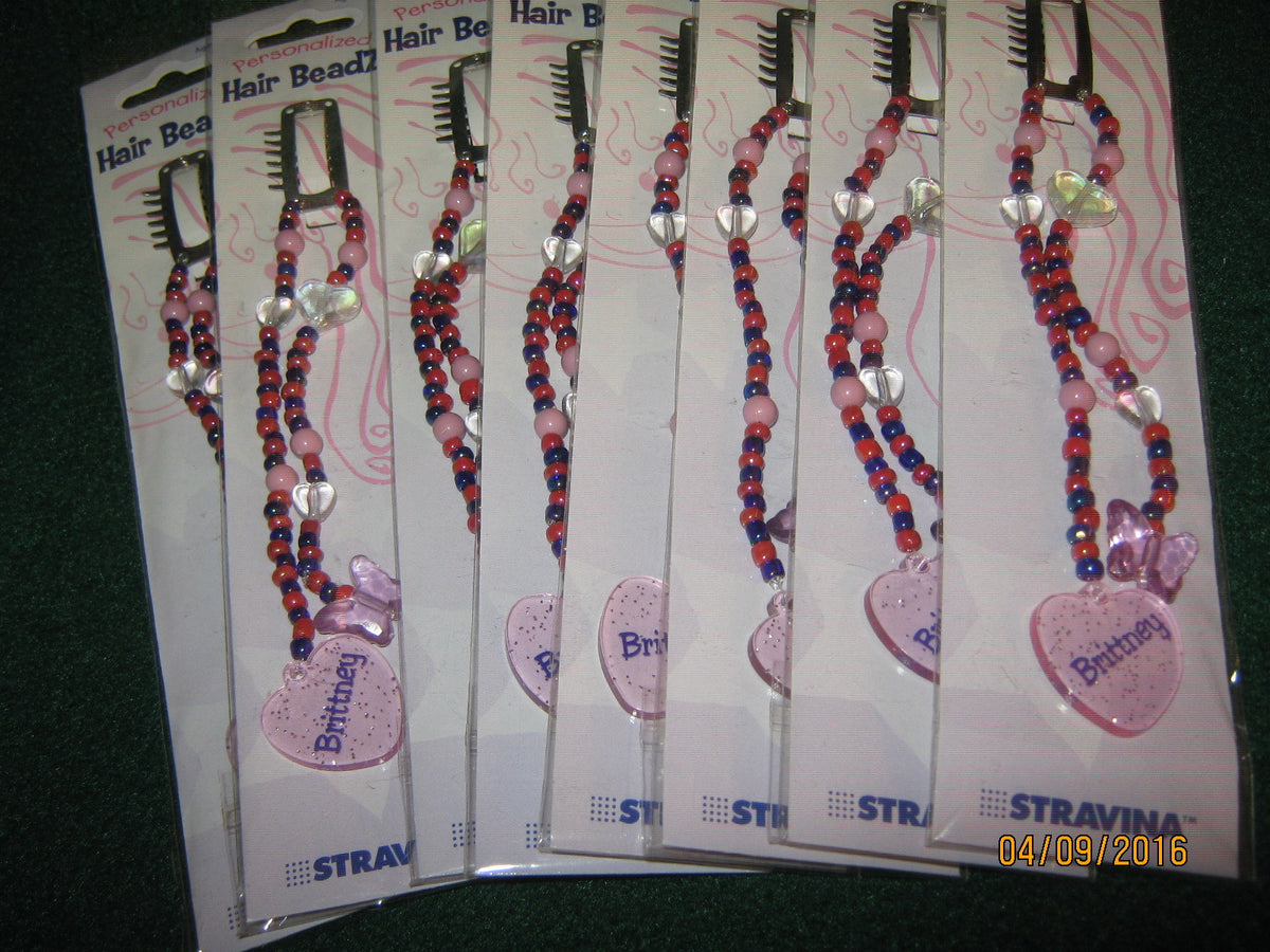 (20) NEW Hair Beads "BRITTNEY" PINK Stravina / Beadz Children 4 &Up
