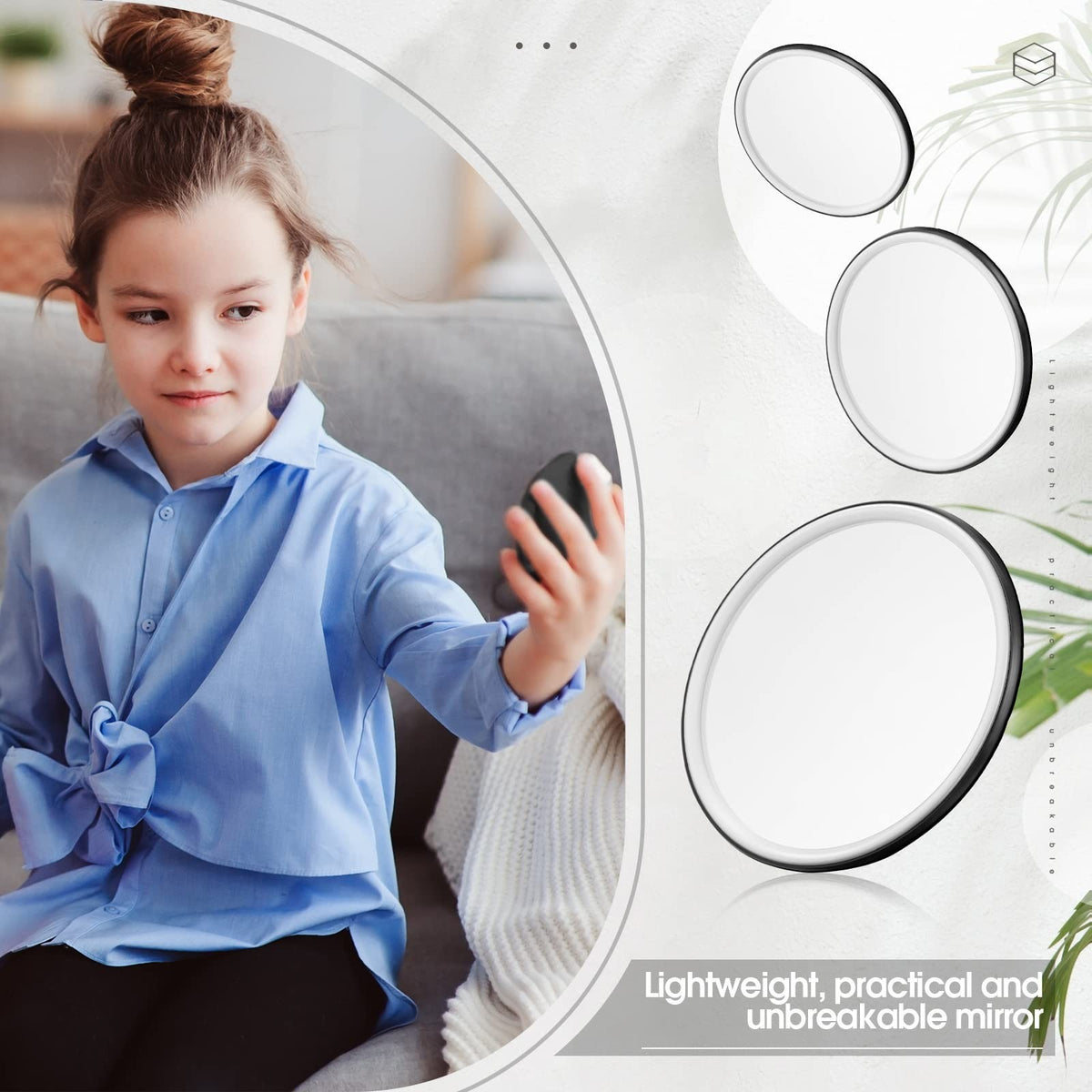 48 Pack Small Round Pocket Mirrors - Inspirational Compact Makeup & Personal Motivation