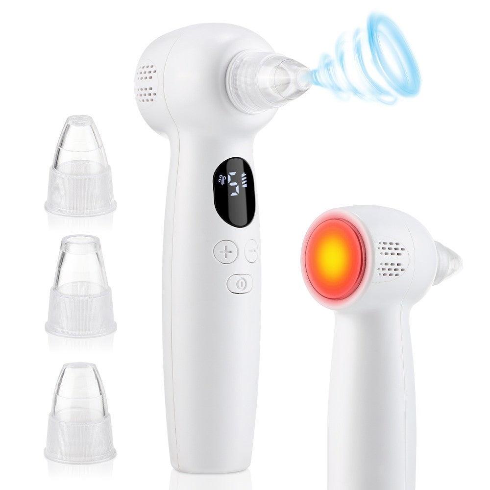 Electric Blackhead Remover Pore Vacuum with 4 Heads & Hot Compress