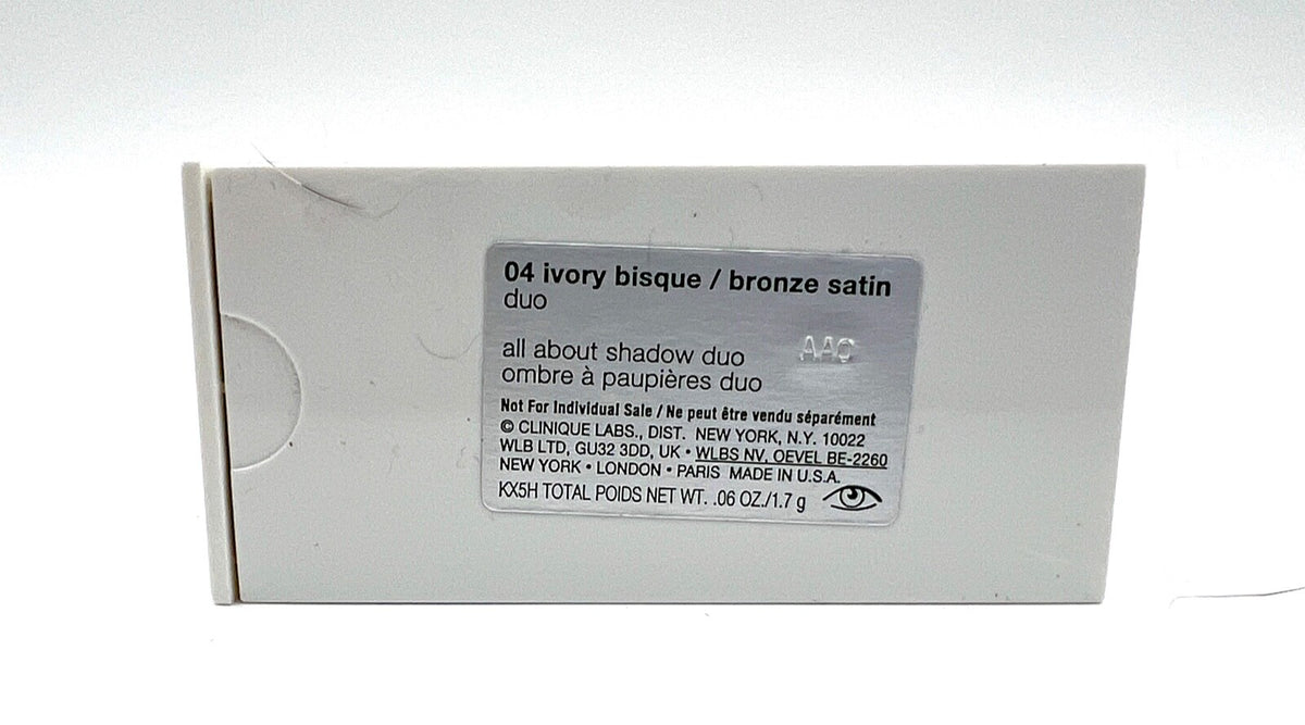 Clinique All About Shadow Duo 04 Ivory Bisque & Bronze Satin - 1.7g Eye Makeup Palette