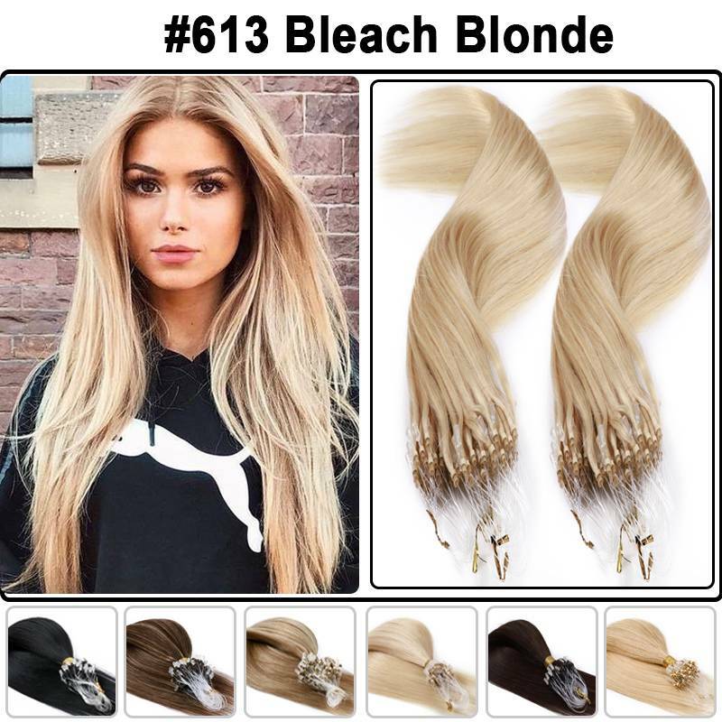 Micro Ring Hair Extensions 200G Human Remy Loop Bead Tip Hair Piece
