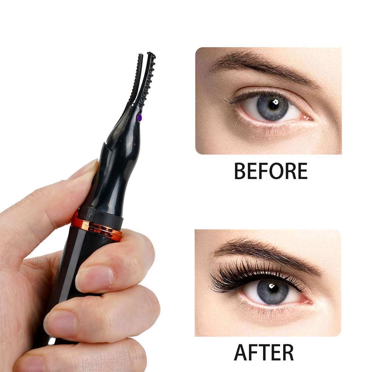 Rechargeable Heated Eyelash Curler with USB Charging and 3 Temperature Settings