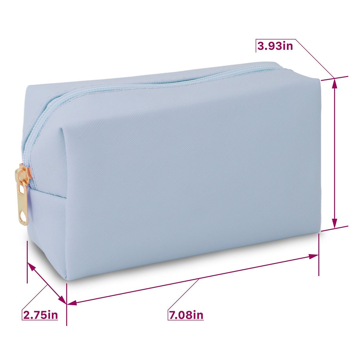 Leather Makeup Bag Travel Cosmetic Pouch Water Resistant Small Toiletry Organizer