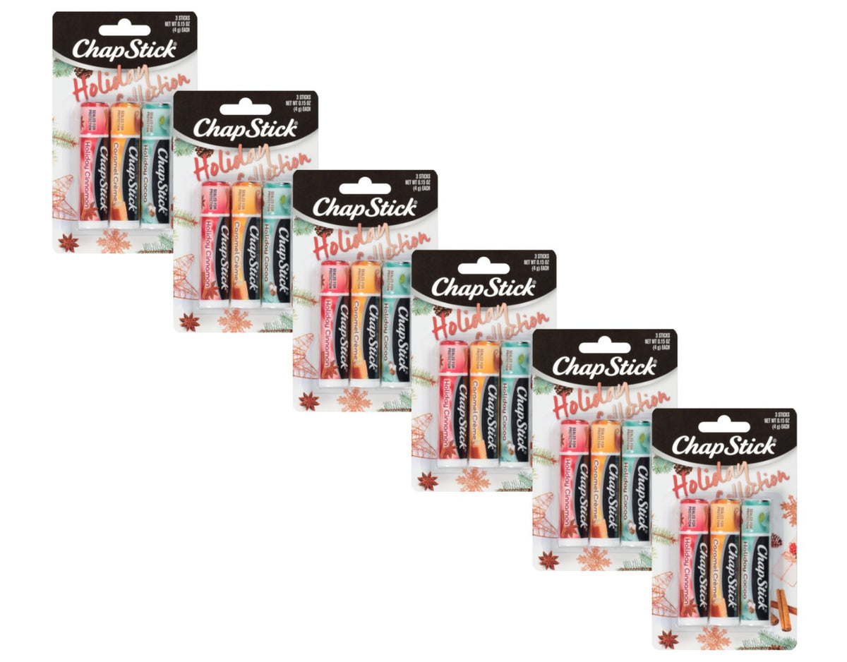 Chapstick Holiday Lip Balm Collection - 0.45 Ounce Pack of 6 Flavored Tubes