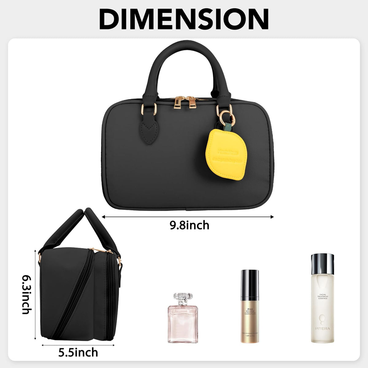Travel Makeup Bag for Women Large Capacity Organizer with Mirror