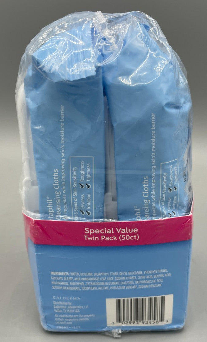 Sensitive Skin Face & Body Cleansing Wipes Twin Pack - 50 Count