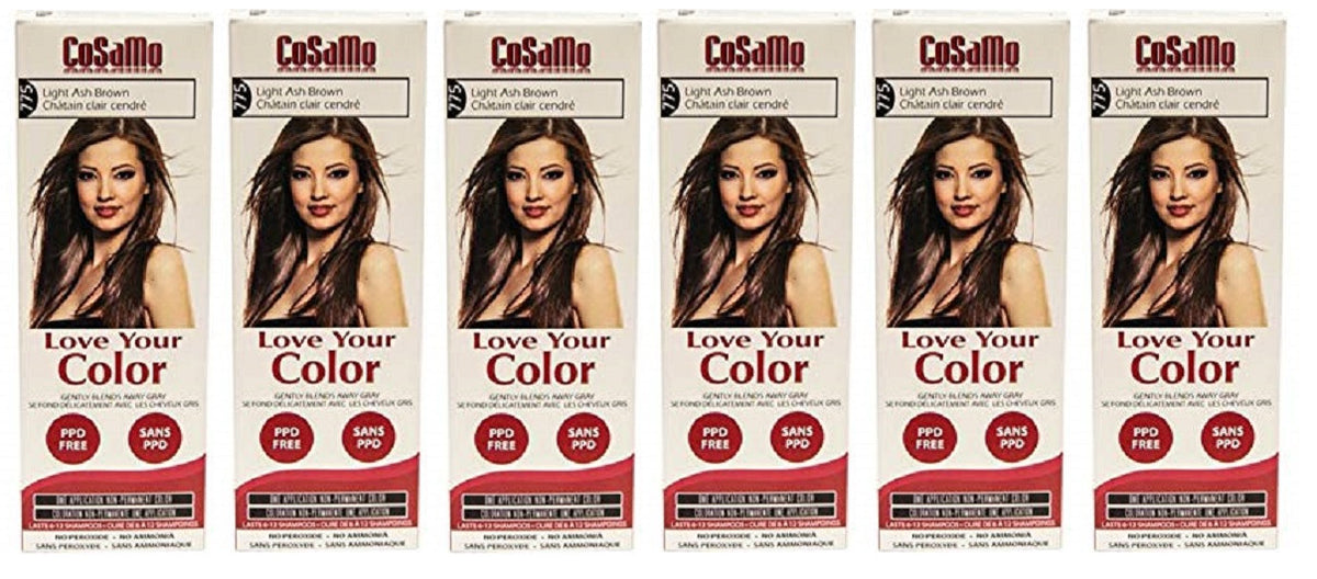 Light Ash Brown Hair Color #775 Non-Permanent (6 Pack)