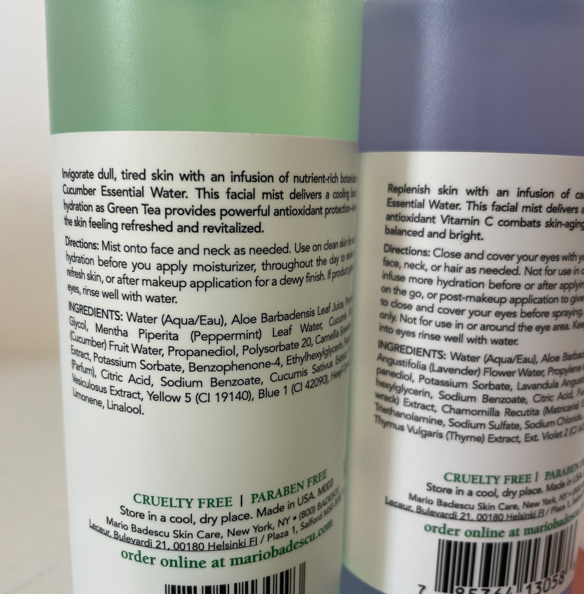 3 Pack Facial Sprays with Aloe Cucumber Rosewater Lavender 6oz - Cooling Skincare Set