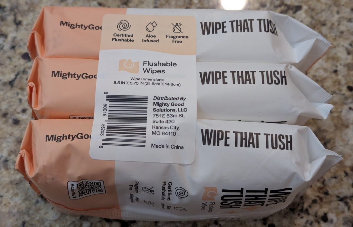 Flushable Wipes 3 Pack - 50 Count Personal Hygiene Wipes for Tush
