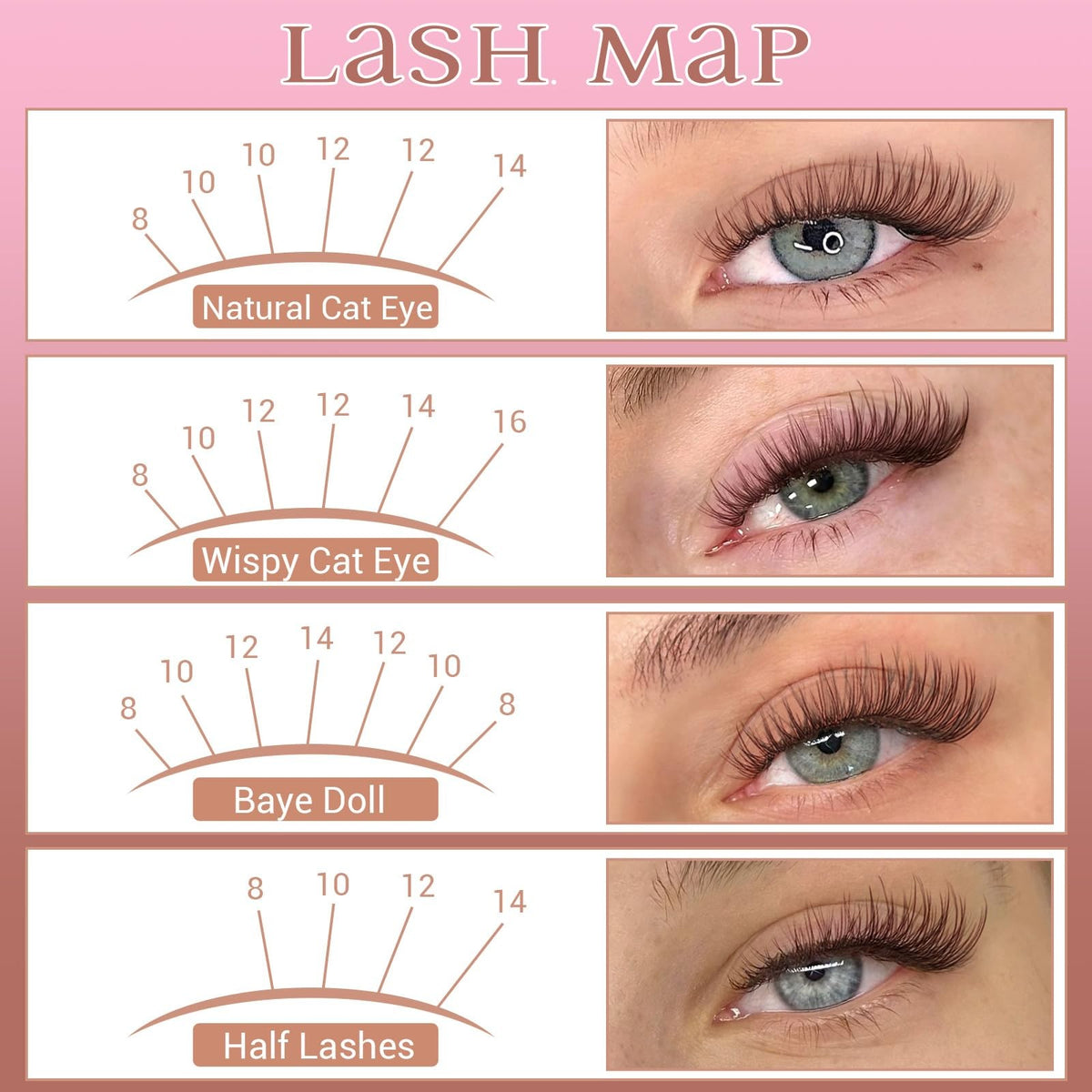 Brown Lash Clusters Natural Eyelash Extensions - Wispy, Invisible Band