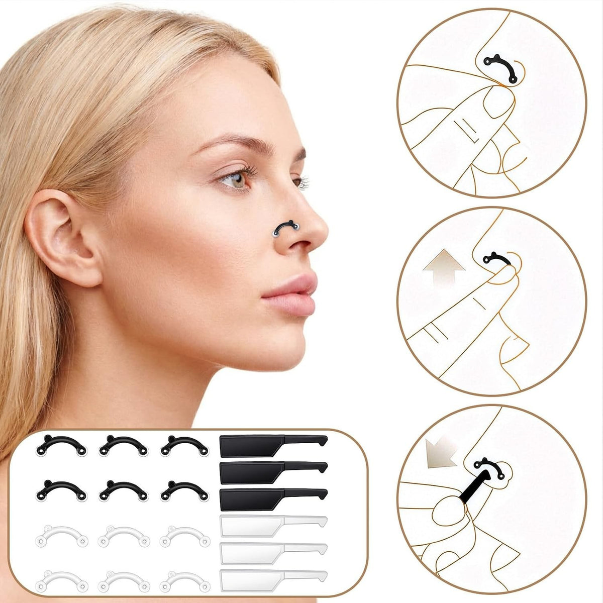 Nose Shaper Clips Set - Invisible Nose Slimmer & Enhancer for Women & Men