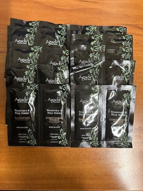 Travel Size Rosemary & Rice Water Shampoo & Conditioner 10 Pack