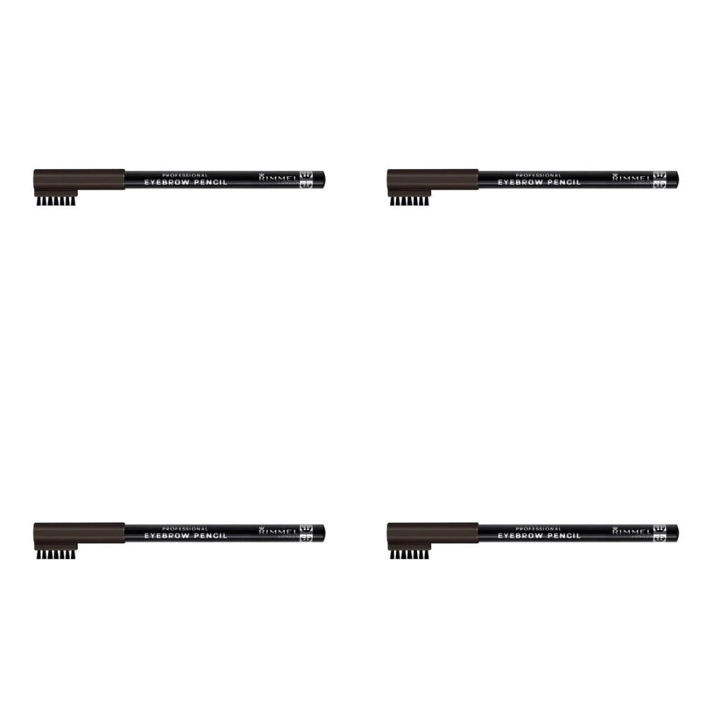 Eyebrow Pencil with Built-In Brush - Long-Lasting, Smudge-Proof, 4 Pack