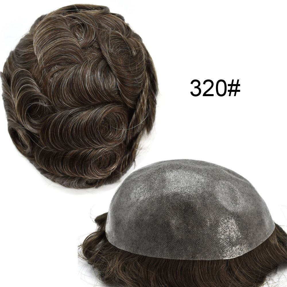 Full Poly Thin Skin Human Hair Toupee for Men - Durable, Invisible, Customizable