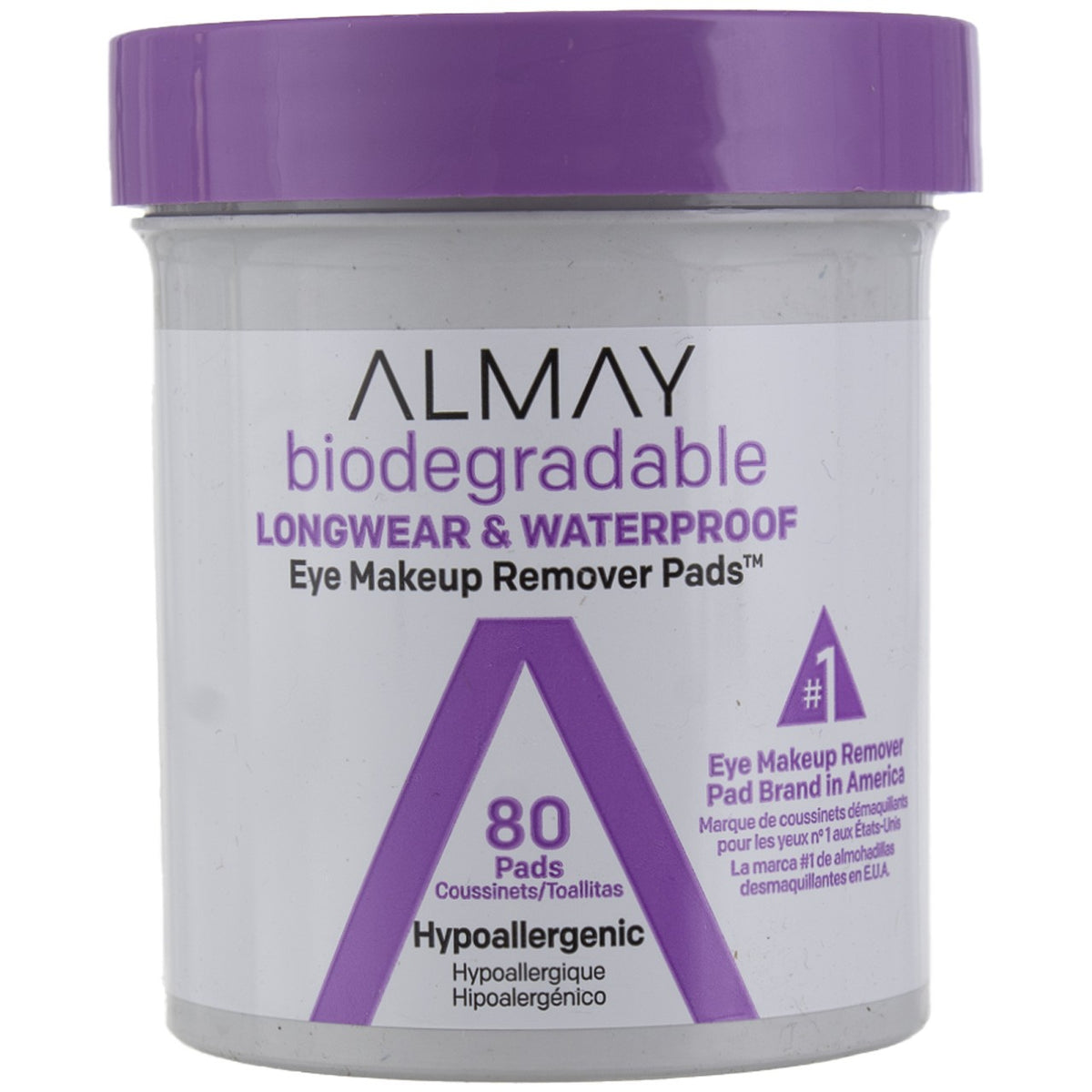 Biodegradable Waterproof Eye Makeup Remover Pads - 80 Count