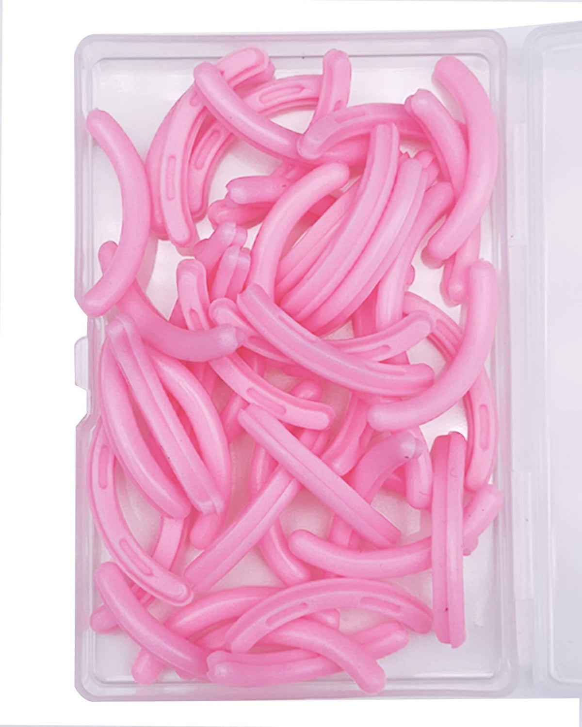 80 Pcs Silicone Eyelash Curler Refills with Storage Box - Elastic & Compatible