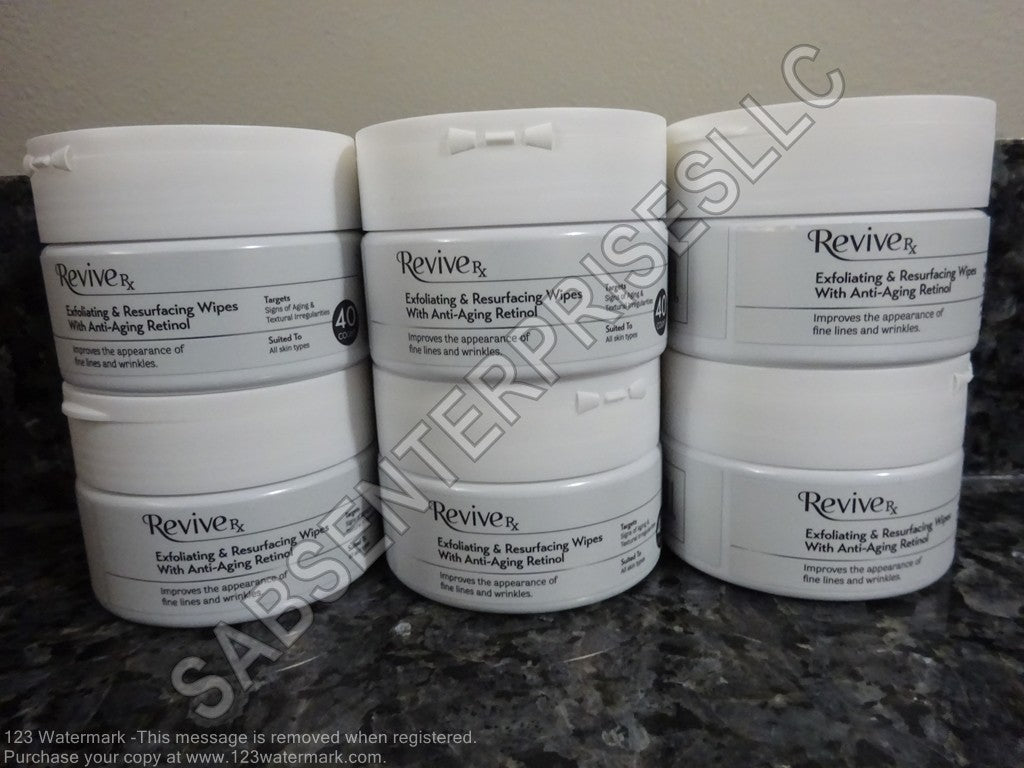 Revive Rx Exfoliating and Resurfacing Wipes with Retinol - 6 Jars of 40 Pads