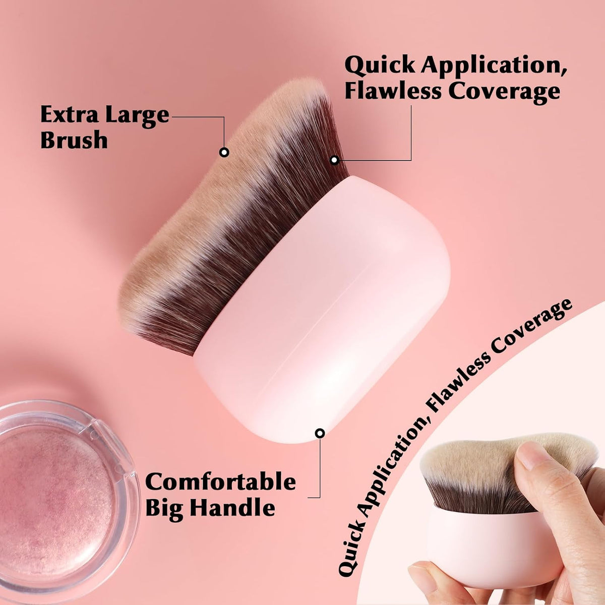Extra Large Body Makeup Brush - 75mm Wide-Head Self Tanner Applicator