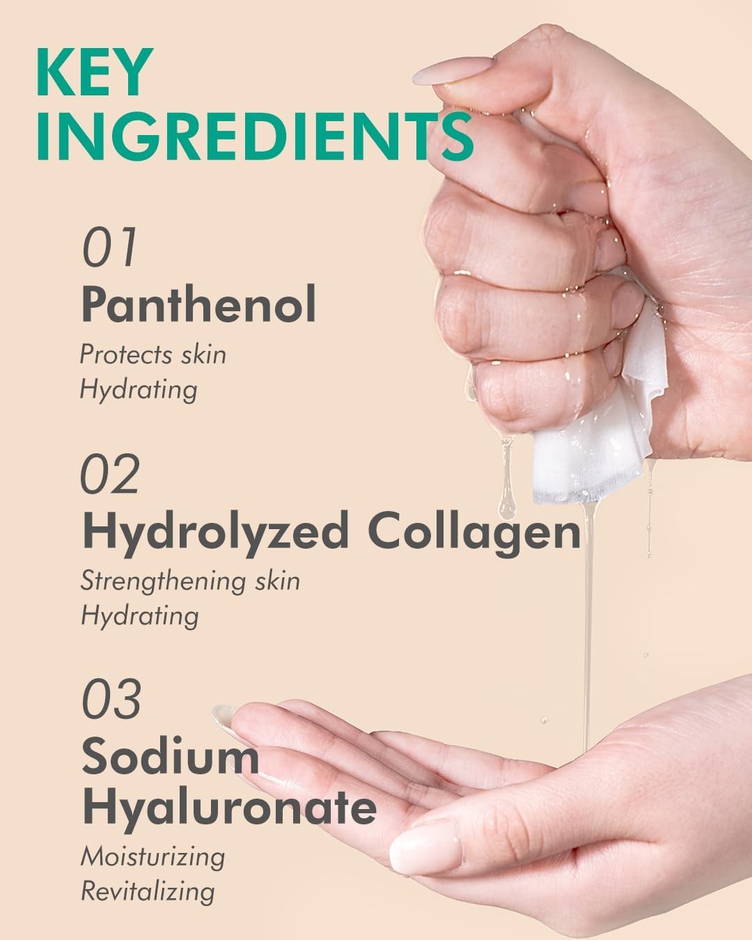 Green Tea Collagen Face Masks, Pack of 100