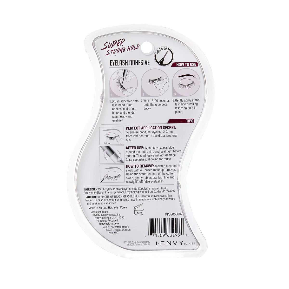Waterproof Eyelash Adhesive 3-Pack - Strong Hold, Latex & Allergy-Free