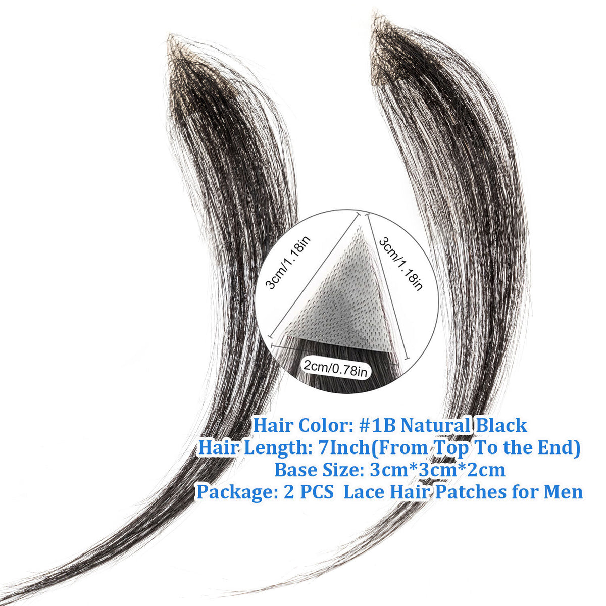 Human Hair Patch Hair Topper Cover-Up for Receding Hairlines and Bald Spots