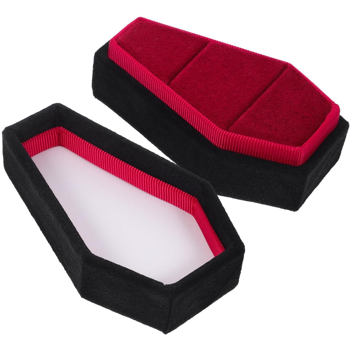 Gothic Coffin Ring Box - Compact Travel Jewelry Case in Black