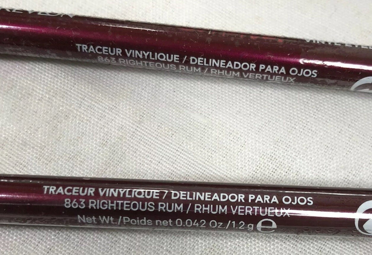 Set of 4 Revlon So Fierce Vinyl Eyeliner Righteous Rum Waterproof Gel Pencil