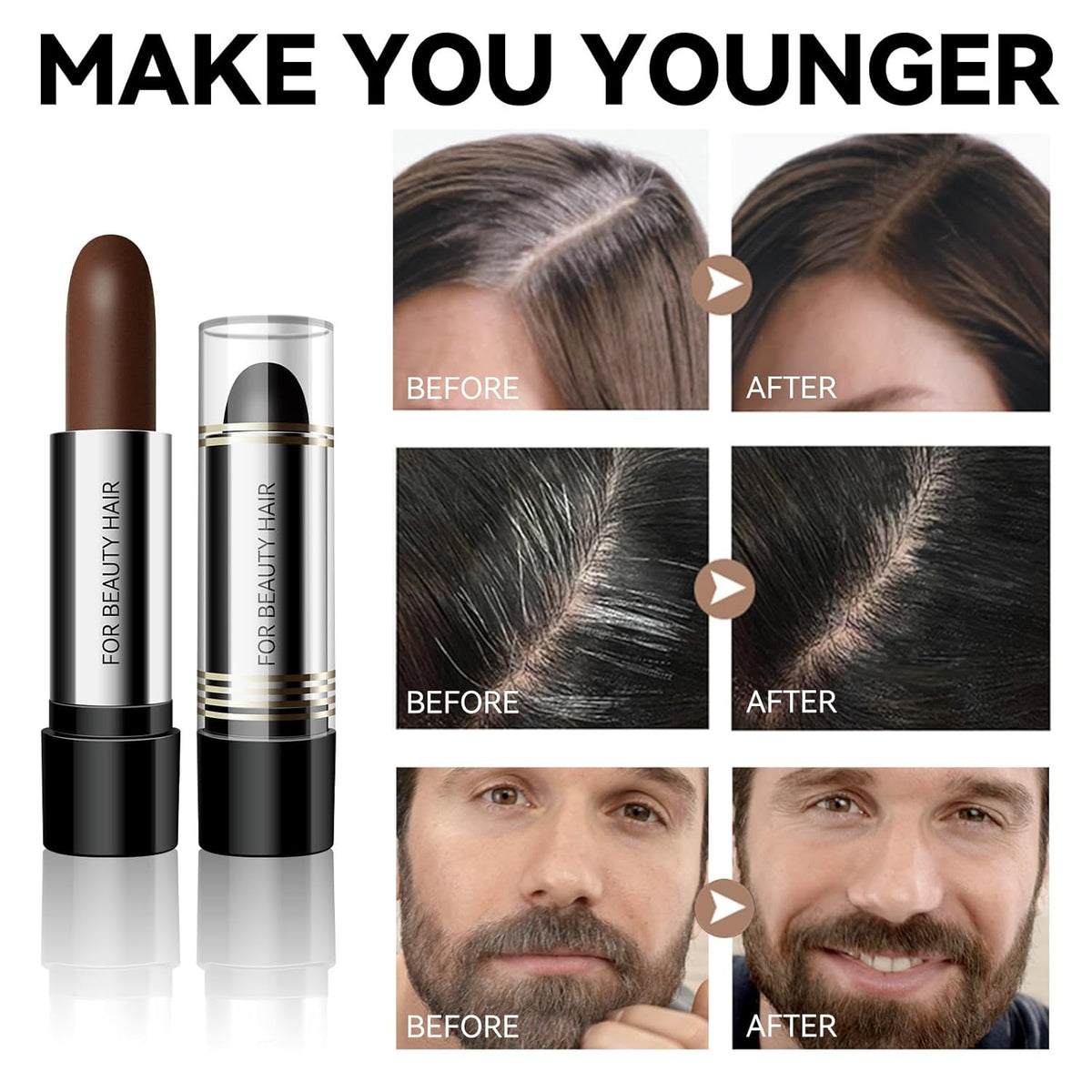Black Hair Color Touch-Up Stick - 3 Pack