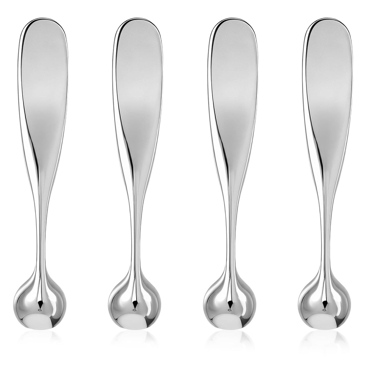 Metal Eye Cream Applicator Tool Set - Dual-Head Facial Massage Stick Silver
