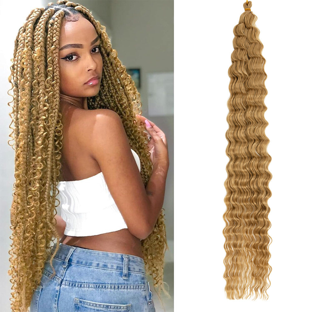 Deep Water Wave Braids Crochet Hair Extensions - Ombre & Curly Lengths