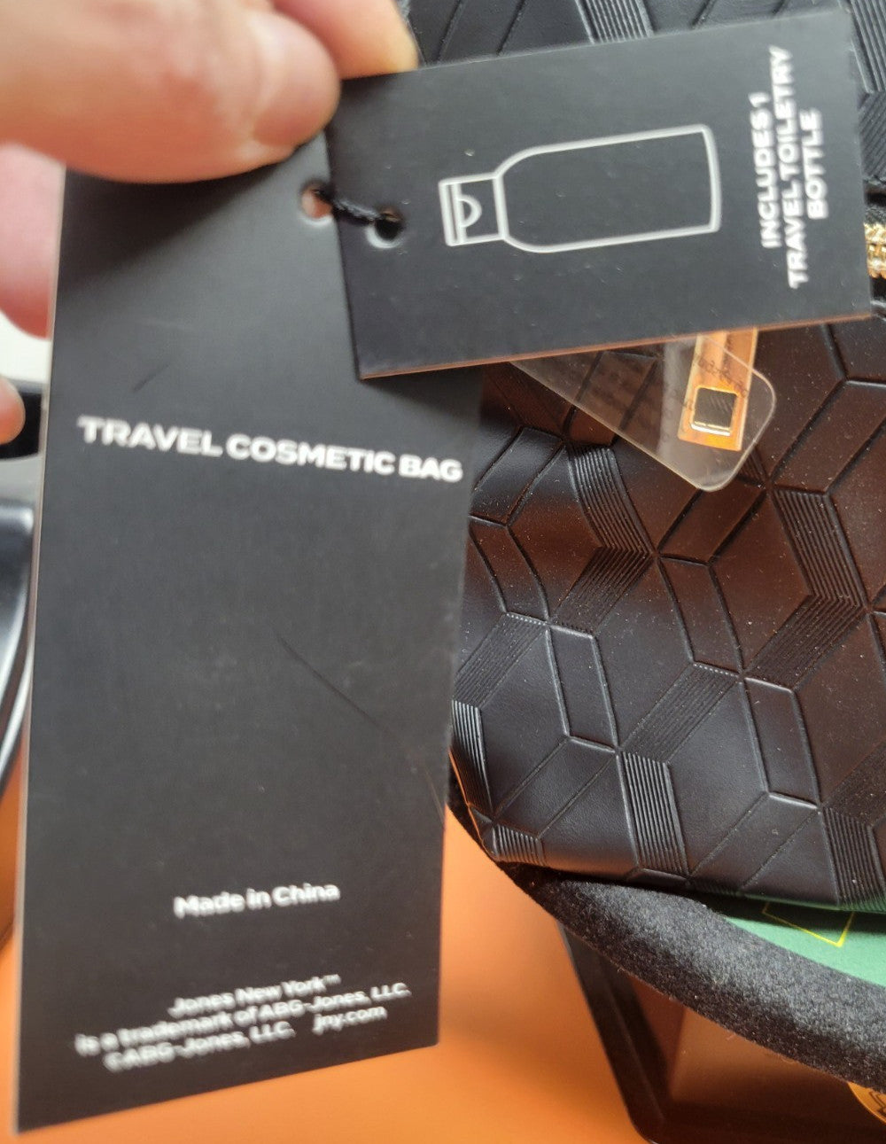 Travel Cosmetic Bag with Toiletry Bottle - Black, Compact & Durable