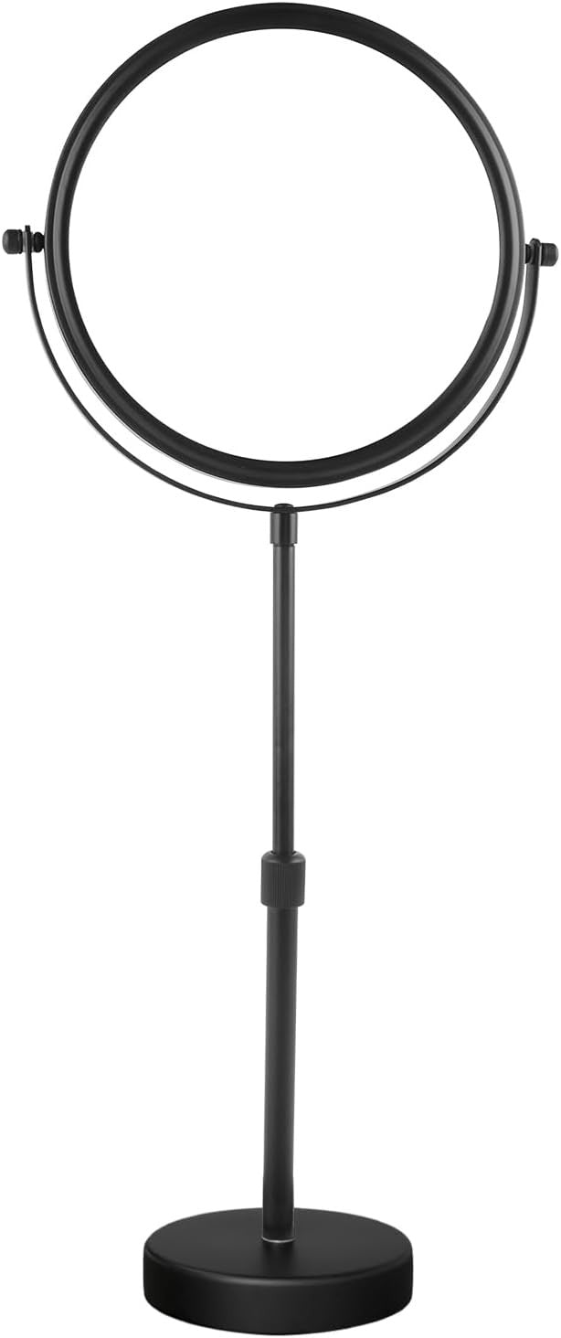 8 Inch 5X Magnified Tabletop Makeup Mirror - Adjustable Height