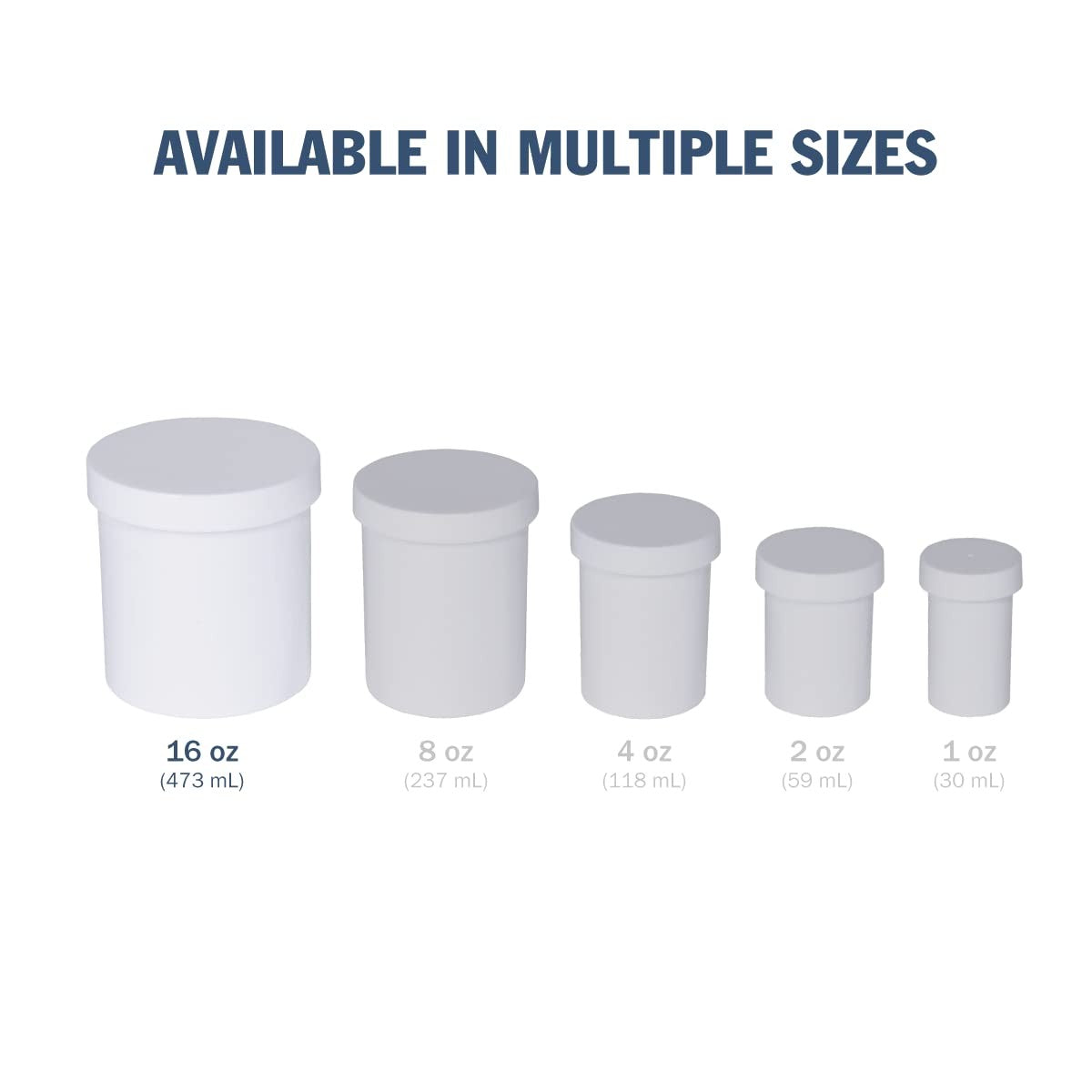 Leak-Proof 16oz Cream and Balm Jars - Pack of 12 White Storage Containers