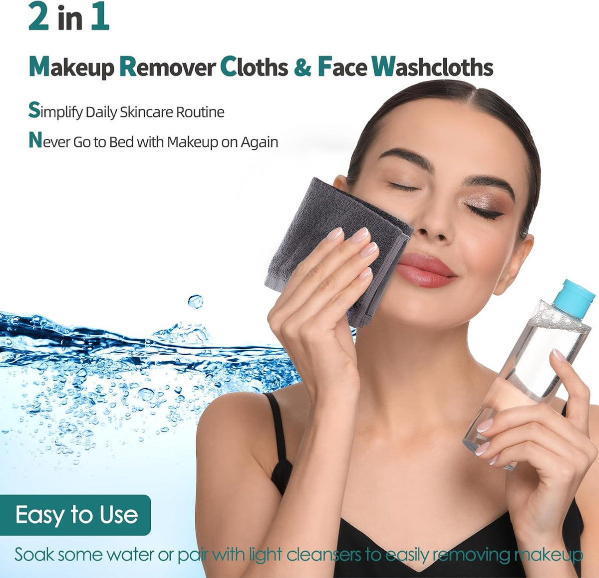 Reusable Facial Cleansing Cloths 6 Pack - Soft Skin-Friendly Towels for Sensitive Skin