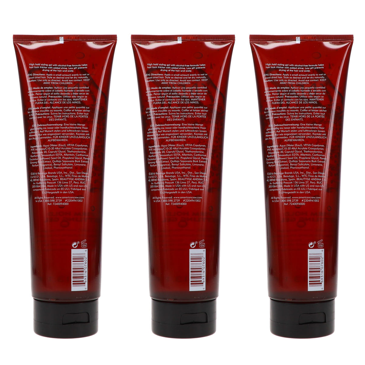 American Crew Firm Hold Styling Gel 13.1 oz - 3 Pack, Strong Hold