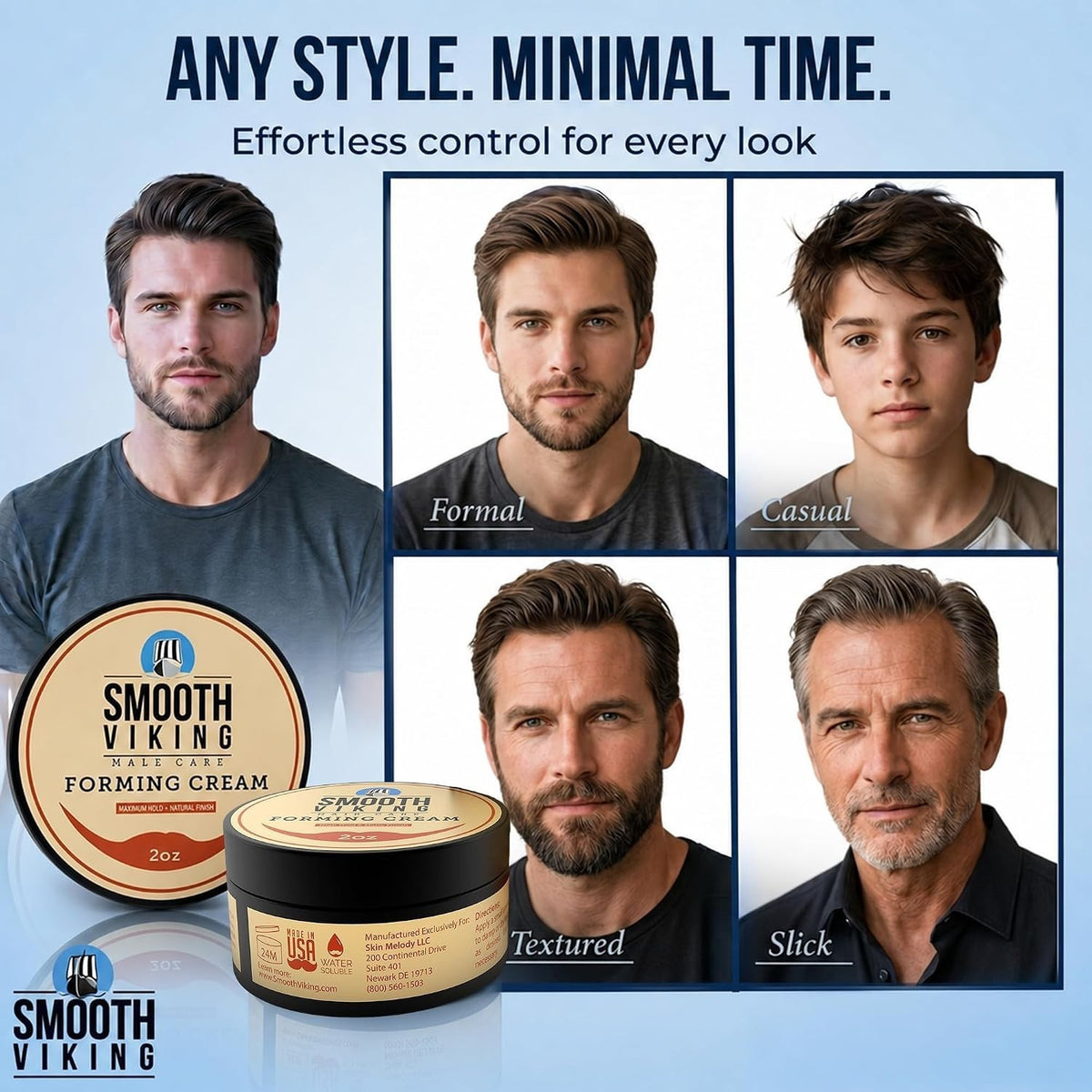 Hydrating Matte Hair Paste - High Hold Men's Styling Cream, 2oz Travel Size