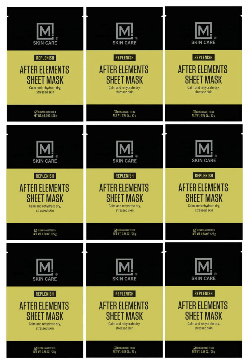 Men's After-Shave Sheet Mask Set - 9 Pack Facial Treatment