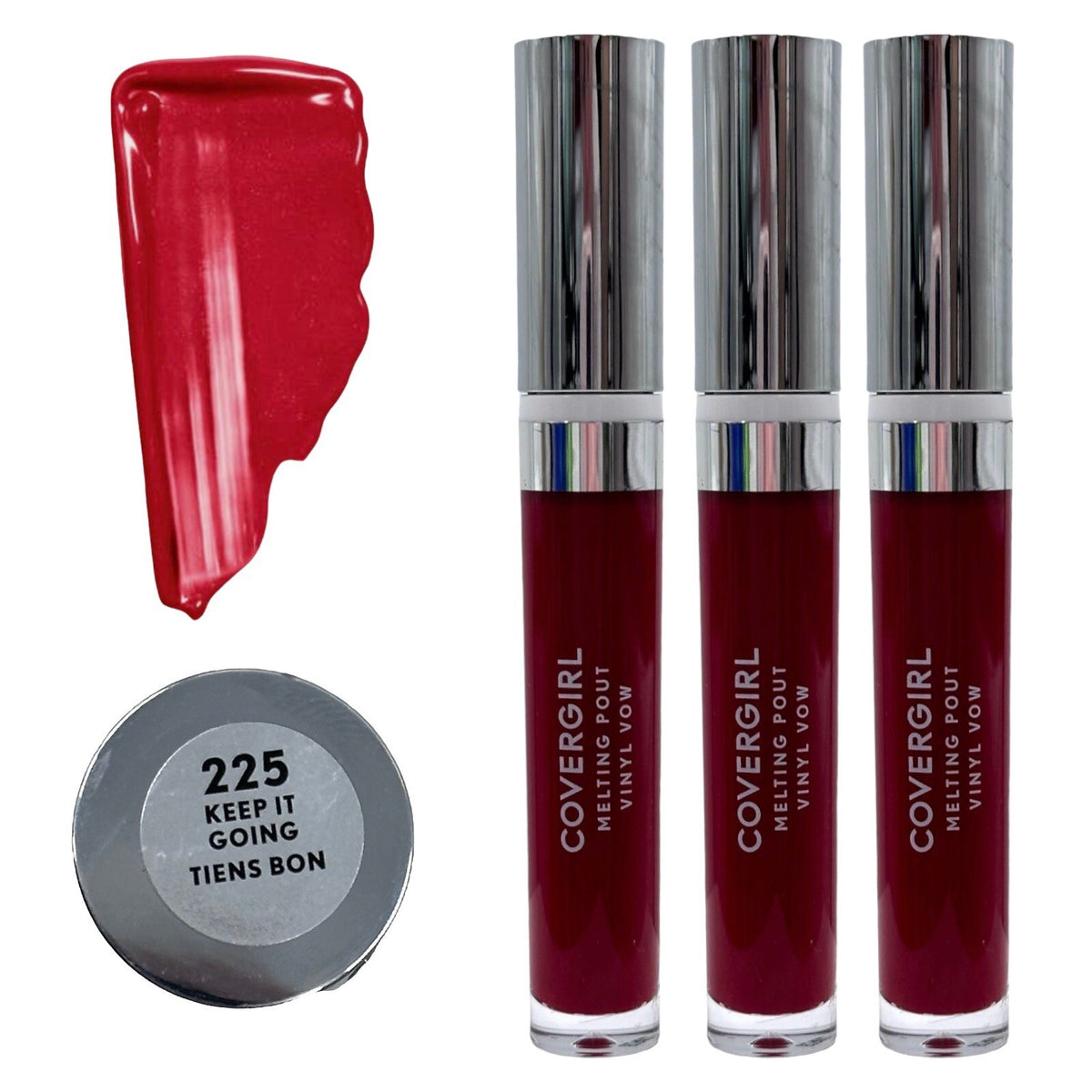 Liquid Lipstick Set - Hydrating Vinyl Finish for Full Coverage in 225 Keep It Going Red