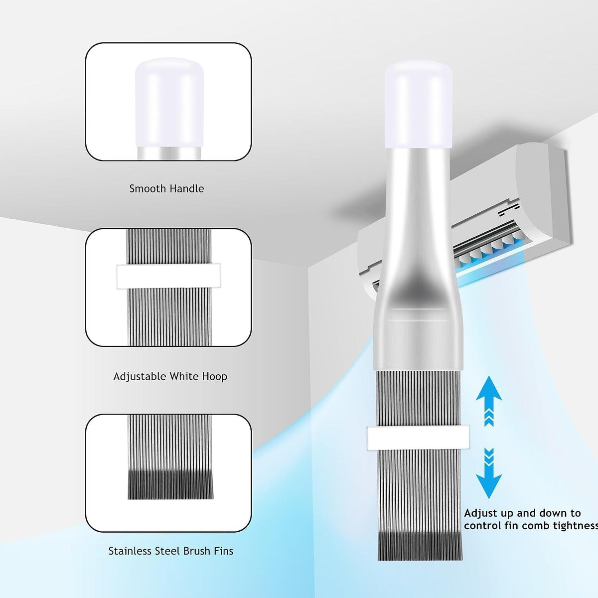 8-Piece Multicolor Air Conditioner Fin Comb Set for Cleaning & Maintenance