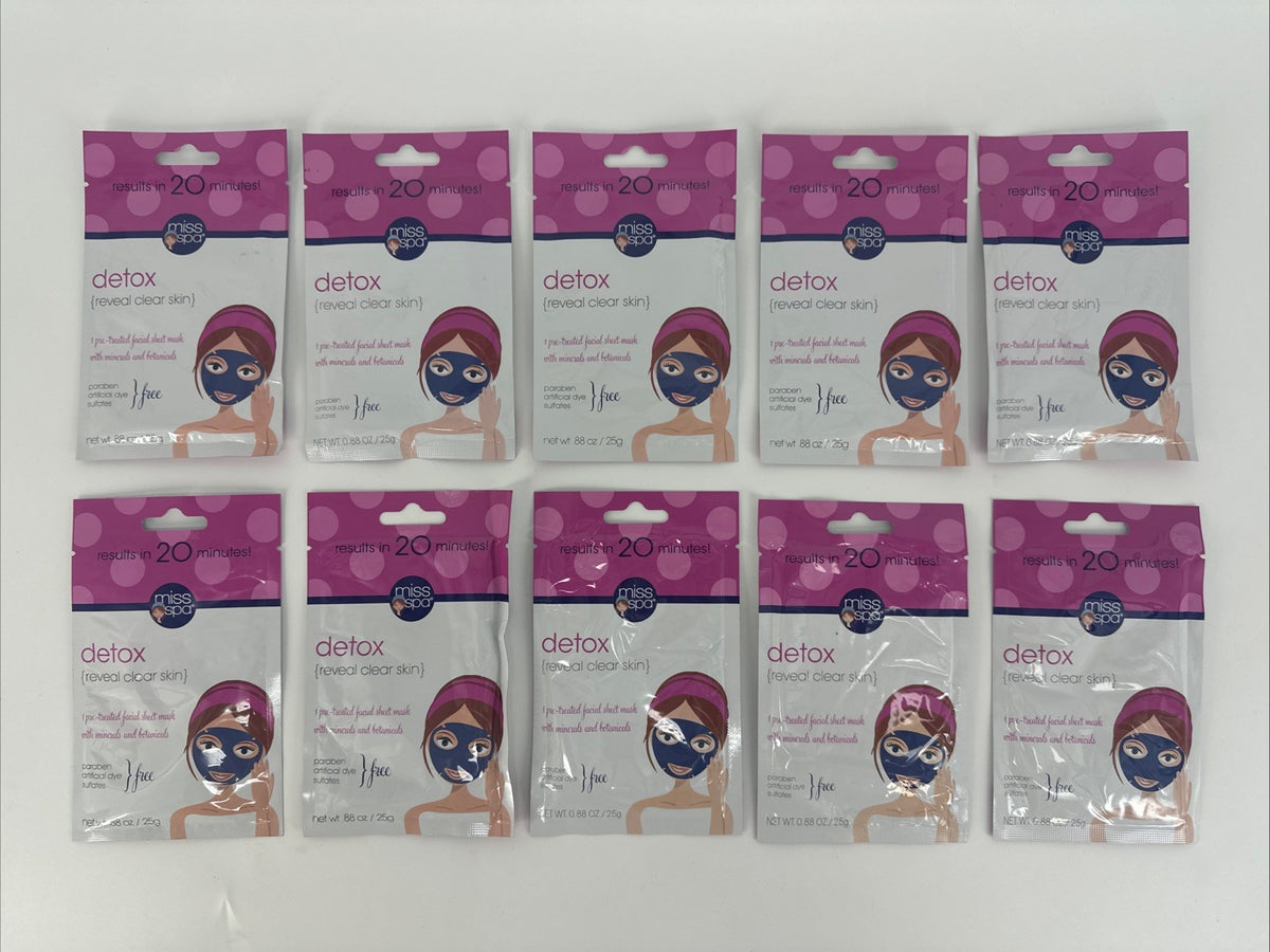 Detox Reveal Clear Skin Facial Sheet Mask - 10 Pack