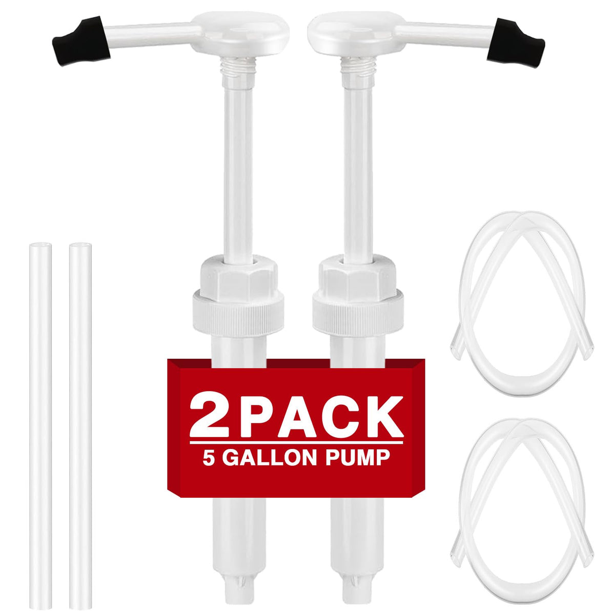 2 Pack 5 Gallon Pump Dispenser for Liquid Containers - 1 oz Output