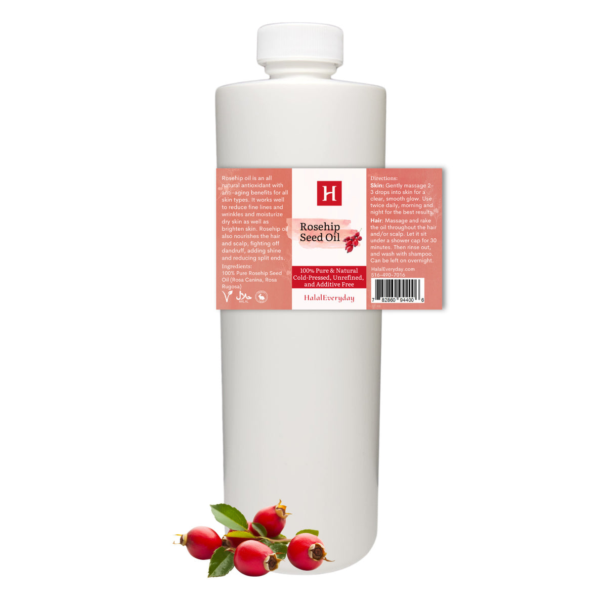 Pure Organic Rosehip Oil - Cold Pressed Unrefined Natural Skin & Hair Oil