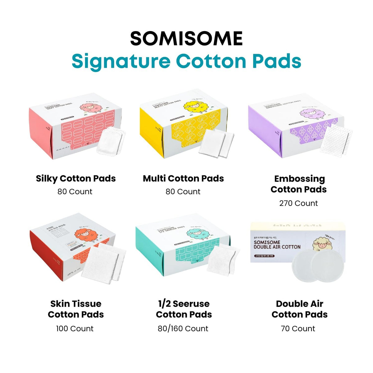 Premium Korean Cotton Pads for Makeup Removal & Skincare - 80 Count