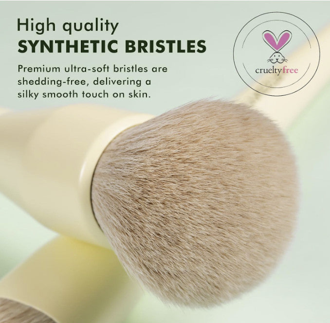 18-Piece Makeup Brush Set with Labeled Handles - Face & Eye Brushes