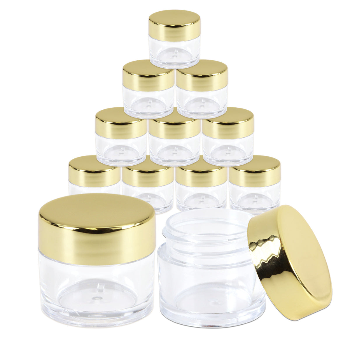 Double-Wall Leak-Proof Acrylic Sample Jars - 7g/7ml, Reusable Storage Containers