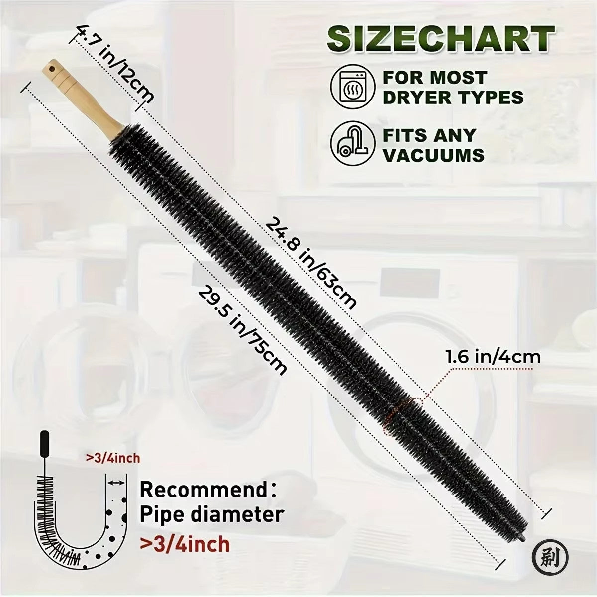 Flexible Radiator and Dryer Lint Cleaning Brush - Long Handle for Household Dusting