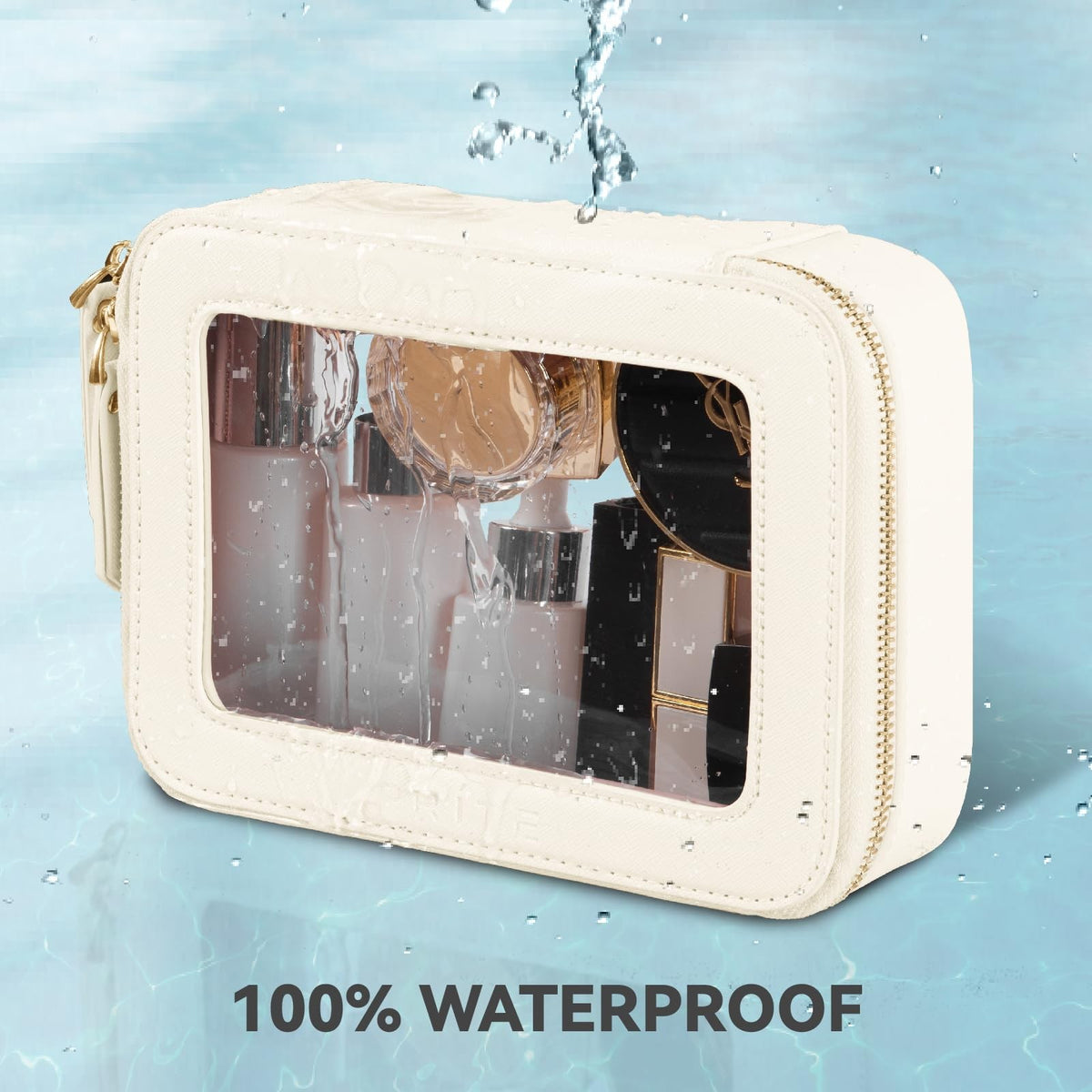 Travel Cosmetic Organizer Bag for Women - Clear Makeup & Toiletry Case
