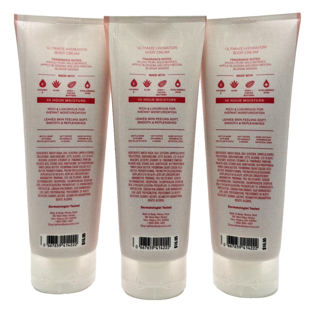 Bath & Body Works Pearberry Body Cream 3-Pack 8 oz